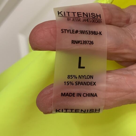 Kittenish size large neon yellow one piece swimsuit - Picture 5 of 7